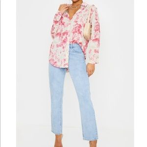 Fuschia Oversized Tie Dye Shirt